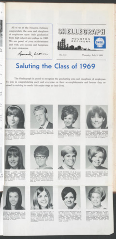 Shellegraph, No. 343, July 3, 1969, Saluting the Class of 1969