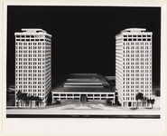 Architectural model of Moody Towers