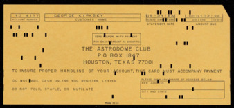 Astrodome Club payment card