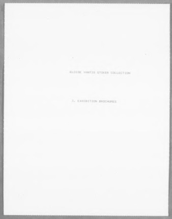 Eloise Yantis Stoker exhibition brochures