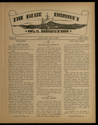 The Blue Bonnet, Vol. 2, No. 27, July 13, 1935