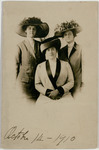 Blanche Espy Chenoweth and two other women in decorative hats