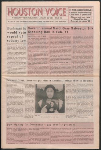 Houston Voice, No. 692, January 28, 1994