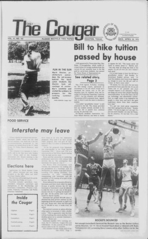 The Daily Cougar. Vol. 41, No. 103, April 23, 1975.