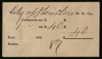 City of Houston Railroad Company, envelope