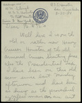 Letter from William M. Slough, S1C, to Dorothy Wagner Slough and O. E. Baer, 1934 August 23