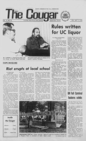 The Daily Cougar. Vol. 41, No. 24, October 11, 1974.