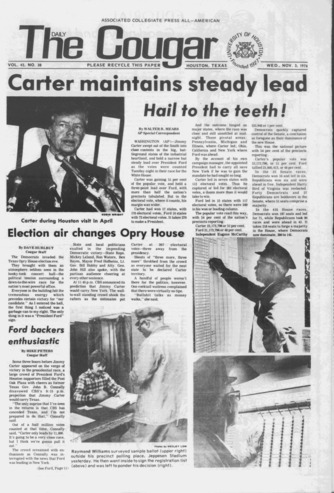 The Daily Cougar. Vol. [43], No. 38, November 3, 1976.
