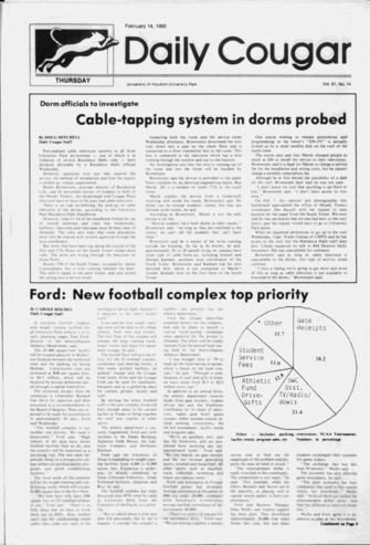 The Daily Cougar. Vol. 51, No. 74, February 14, 1985.