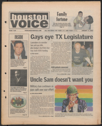 Houston Voice, No. 1160, January 17, 2003