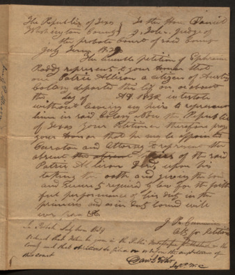 Petition for letters of administration