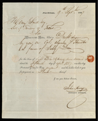 Notice from Mony Jules to Henry Smith