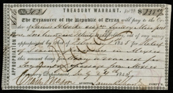 Treasury Warrant to James H. Cocke