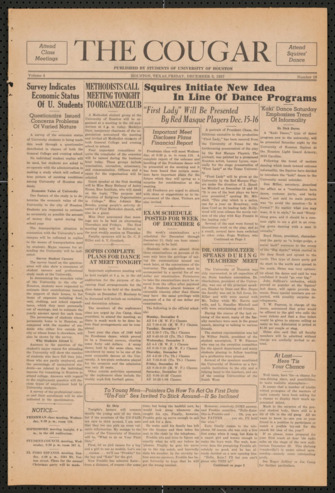 The Cougar, Vol. 4, No. 10, December 3, 1937