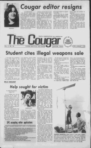 The Summer Cougar. Vol. 41, No. 120, August 7, 1975.