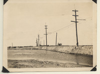 Crew working to rebuild the Interurban at Oyster