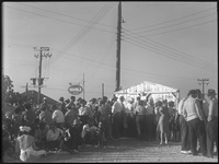 Large group of people eating
