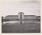 Reflection Pool and exterior front view of the Ezekiel Cullen Building