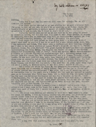Letter from Capt. O. C. McDavid to Inez McDavid, 1944 May 4