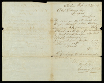 Letter from Craig Keith regarding an order for cotton