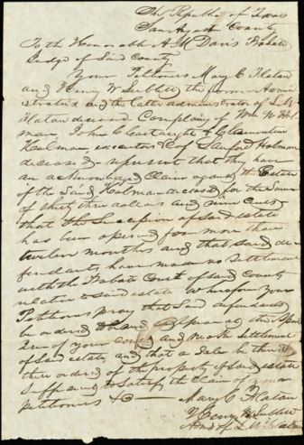 Order from the court for payment of allowance to Sanford Holman’s widow and children from his estate