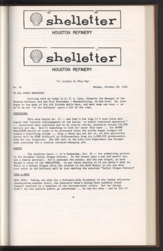 Shelletter, No. 34, October 29, 1962
