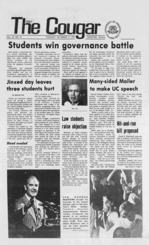 The Daily Cougar. Vol. 39, No. 24, October 17, 1972.