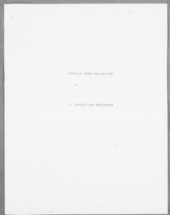 Cecille Crow Exhibition Brochures