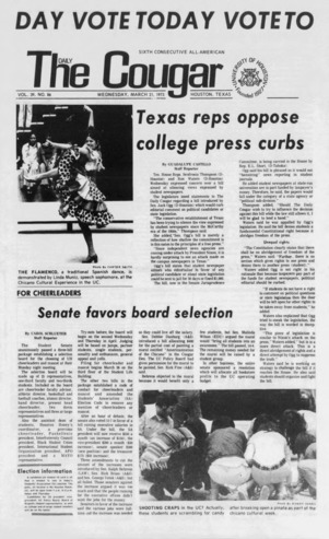 The Daily Cougar. Vol. 39, No. 86, March 21, 1973.