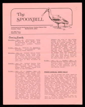 The Spoonbill, Vol. 35, No. 9, September 1986