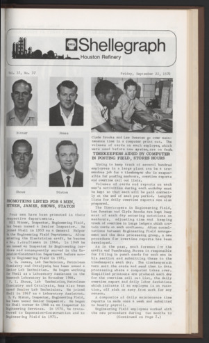 Shellegram, Vol. 37, No. 37, September 22, 1972