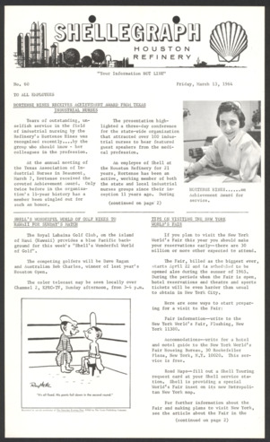Shellegraph, No. 60, March 13, 1964 