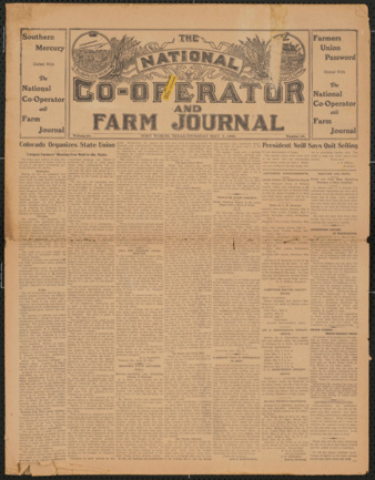 The National Co-Operator and Farm Journal, Vol. 29, No. 28, May 7, 1908