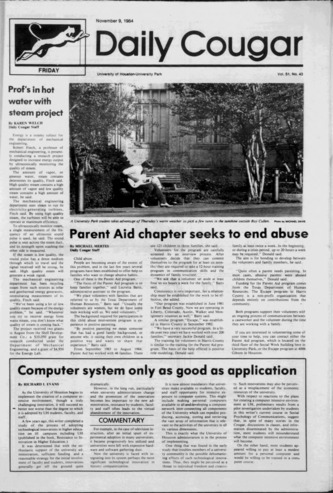 The Daily Cougar. Vol. 51, No. 43, November 9, 1984.