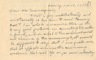 Letter from Jess to Mrs. Cunningham