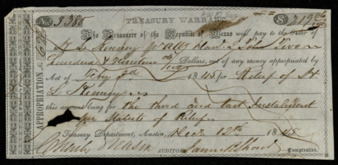 Treasury Warrant to H. L. Kinney