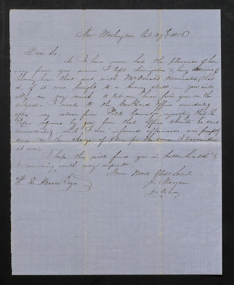 Letter From James Morgan to W. R. Moore regarding the outcome of a suit with McDonald