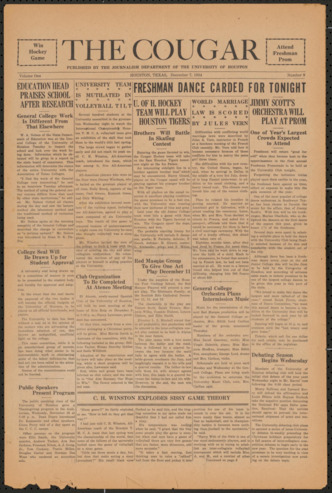 The Cougar, Vol. 1, No. 9, December 7, 1934