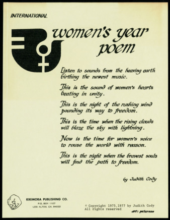 International Women's Year poem