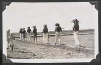 Flagellants walking in a line