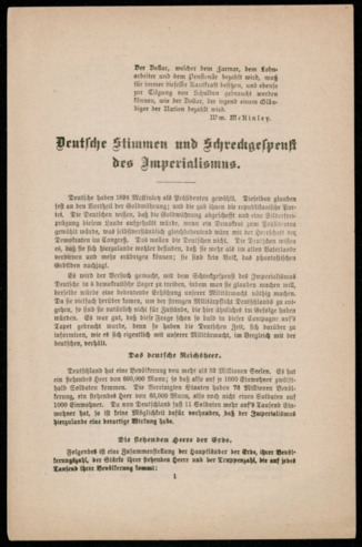 Deutsche stimmen und Schreckgespenst des Imperialismus