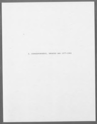 Correspondence from and to Bert L. Long, Jr., 1977-1982