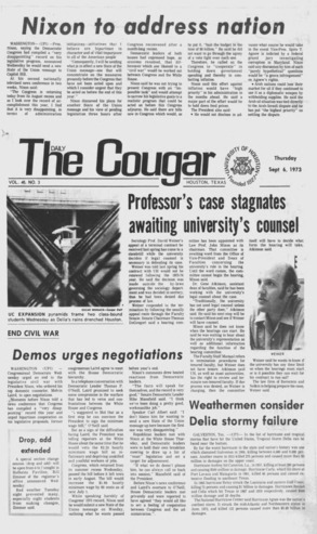 The Daily Cougar. Vol. 40, No. 3, September 6, 1973.