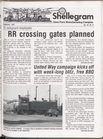 Shellegram, Vol. 50, No. 9, September 1985