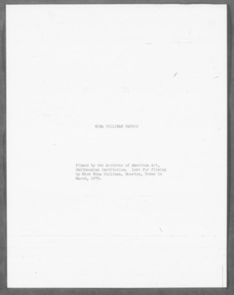 Nina J. Cullinan newsletters and correspondence, 1958