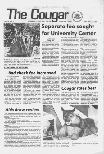 The Daily Cougar. Vol. [43], No. 25, October 12, 1976.
