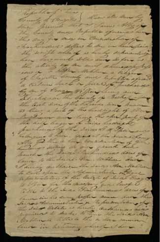 Transfer of a parcel of land on the east side of the Colorado River to Asa Meleburn