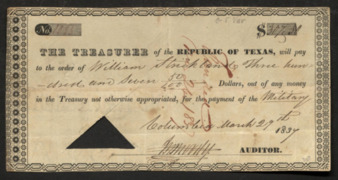 Pay certificate to William Strickland