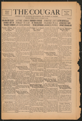 The Cougar, Vol. 2, No. 5, October 18, 1935