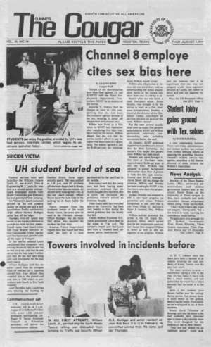 The Summer Cougar. Vol. 40, No. 98. August 1, 1974.